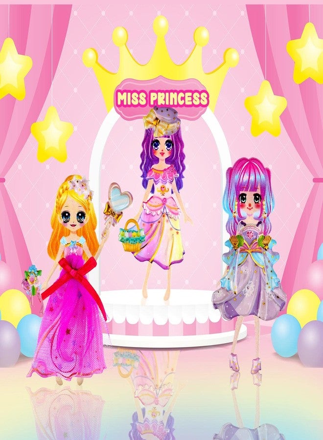 IMNEXT2U Puffy Sticker Dress-Up Princess Double Layer 2 Packs with 1 Stickers Album for Collecting (Fits for 6 inch Photos)- Blue and Rose - Image 5